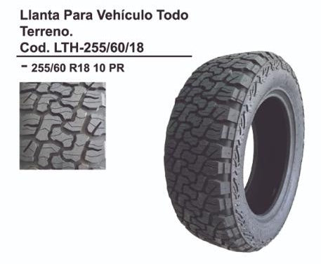 LLANTA PARA VEHICULO 255/60 R18 TODO TERRENO