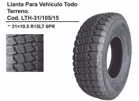 LLANTA PARA VEHICULO TODO TERRENO 31/105 R15